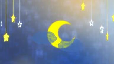原创小清新星月吊坠卡通可爱动态背景视频的预览图
